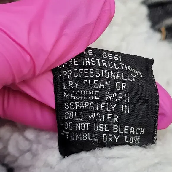 Vintage 80s Biker Denim Jacket Womens M/L 23x25 Sherpa-Lined - Picture 14 of 16